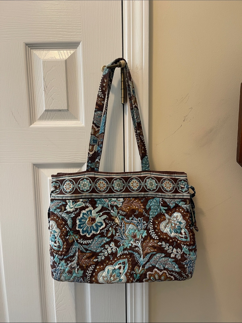 Vera Bradley Java Blue Paisley Tote Shopper Shoulder Bag
